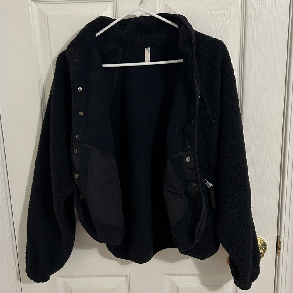 Free People X Free People Movement Hit The Slopes Black Fleece Jacket Size Small - Picture 11 of 14